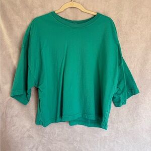 Vintage Green Short Sleeve Women's Cropped Tee